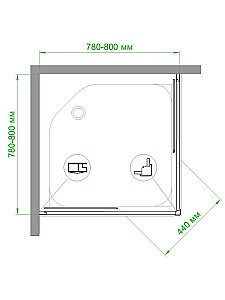 Душевой уголок Royal Bath RB80HPD-T-BL 80х80 прозрачный купить в интернет-магазине Sanbest