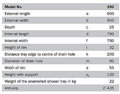Душевой поддон Kaldewei Superplan 390-2 90x90 купить в интернет-магазине Sanbest