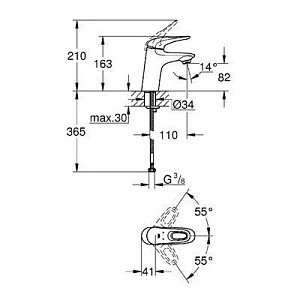 Смеситель для раковины Grohe Eurostyle New 32468003 купить в интернет-магазине сантехники Sanbest