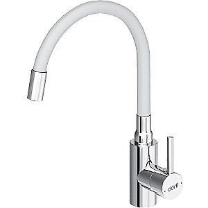 Смеситель для кухни Dorff Logic D3007633 белый/хром купить в интернет-магазине сантехники Sanbest