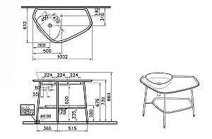 Консоль с раковиной Vitra PLURAL 100 черная/темный дуб/матовая белая для ванной в интернет-магазине сантехники Sanbest