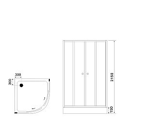 Душевая кабина Black&White Galaxy G8503 90x90 купить в интернет-магазине Sanbest