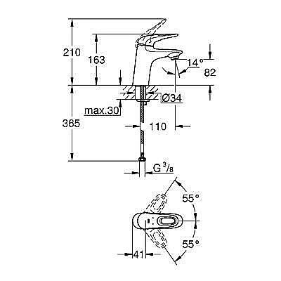 Смеситель для раковины Grohe Eurostyle New 32468003 купить в интернет-магазине сантехники Sanbest