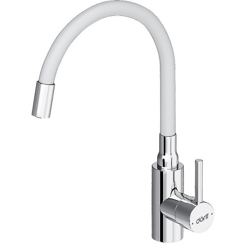 Смеситель для кухни Dorff Logic D3007633 белый/хром купить в интернет-магазине сантехники Sanbest