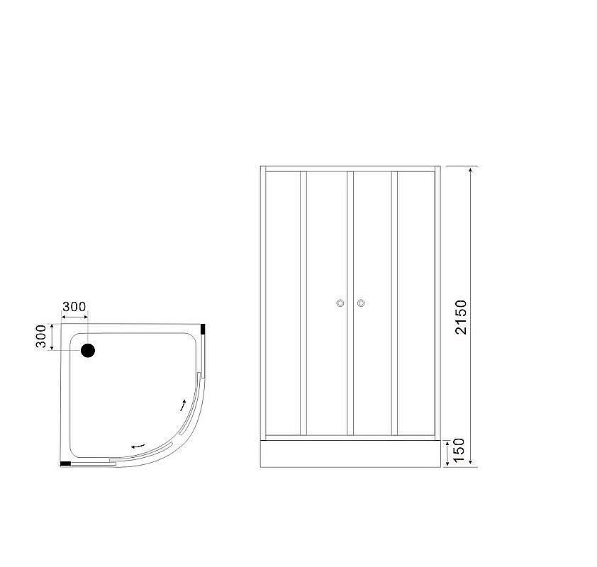 Душевая кабина Black&White Galaxy G8503 90x90 купить в интернет-магазине Sanbest