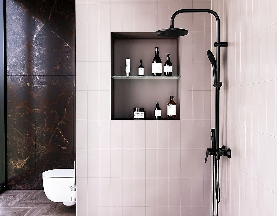 Душевая система Damixa Apollo DX220910300 черная матовая купить в интернет-магазине сантехники Sanbest