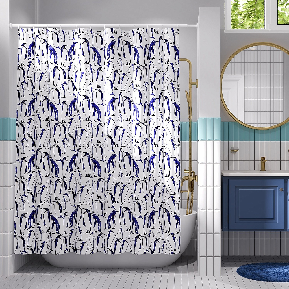 Текстильная шторка для ванны WasserKRAFT Berkel SC-49101 купить в интернет-магазине сантехники Sanbest
