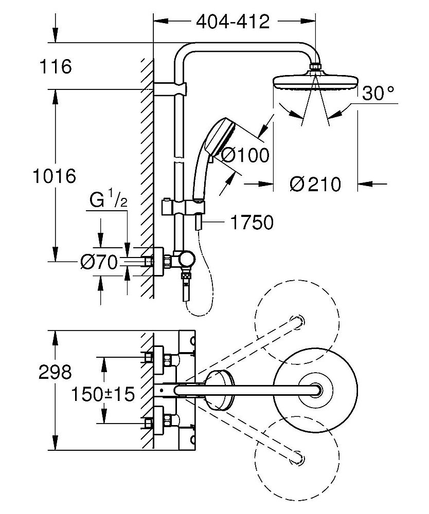 Душевая система Grohe New Tempesta Cosmopolitan System 27922001 купить в интернет-магазине сантехники Sanbest
