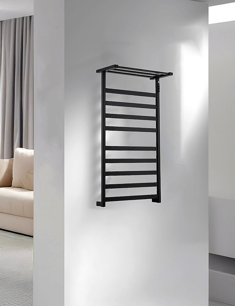 Полотенцесушитель электрический WONZON & WOGHAND FRANKFURT WW-A1029-MB черный матовый купить в интернет-магазине сантехники Sanbest