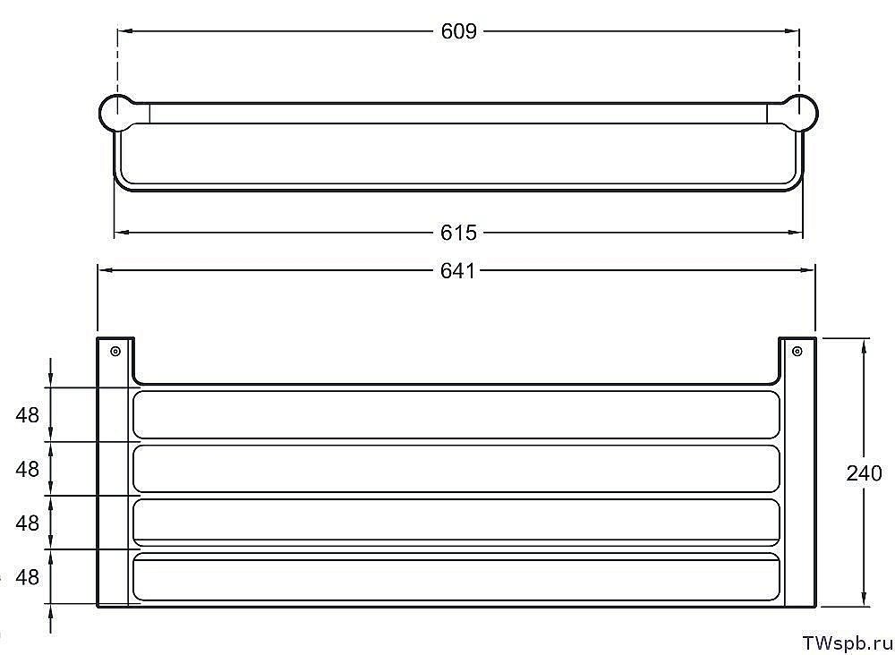 Полотенцедержатель Jacob Delafon SINGULIER 15213D-CP 64 см купить в интернет-магазине сантехники Sanbest
