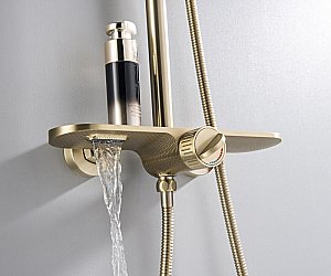 Душевая система Bronze de Luxe Icon 80112CG золото матовое купить в интернет-магазине сантехники Sanbest