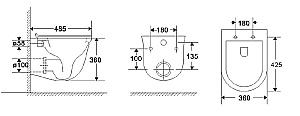 Унитаз подвесной Azario Felice AZ-0051 белый, безободковый, с крышкой микролифт купить в интернет-магазине Sanbest