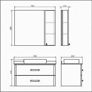 Зеркало со шкафом Comforty Амстердам 95 в ванную от интернет-магазине сантехники Sanbest
