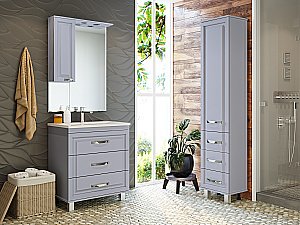 Тумба с раковиной Misty Терра - 70 П-Тер01070-01503Я серая для ванной в интернет-магазине Sanbest