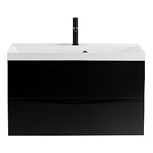 Тумба с раковиной Belbagno MARINO 90 2C-SO/BB900/450-LV-MR-AST Nero Lucido для ванной в интернет-магазине Sanbest