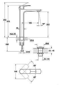 Смеситель для раковины Cersanit WISLA 63059 купить в интернет-магазине сантехники Sanbest