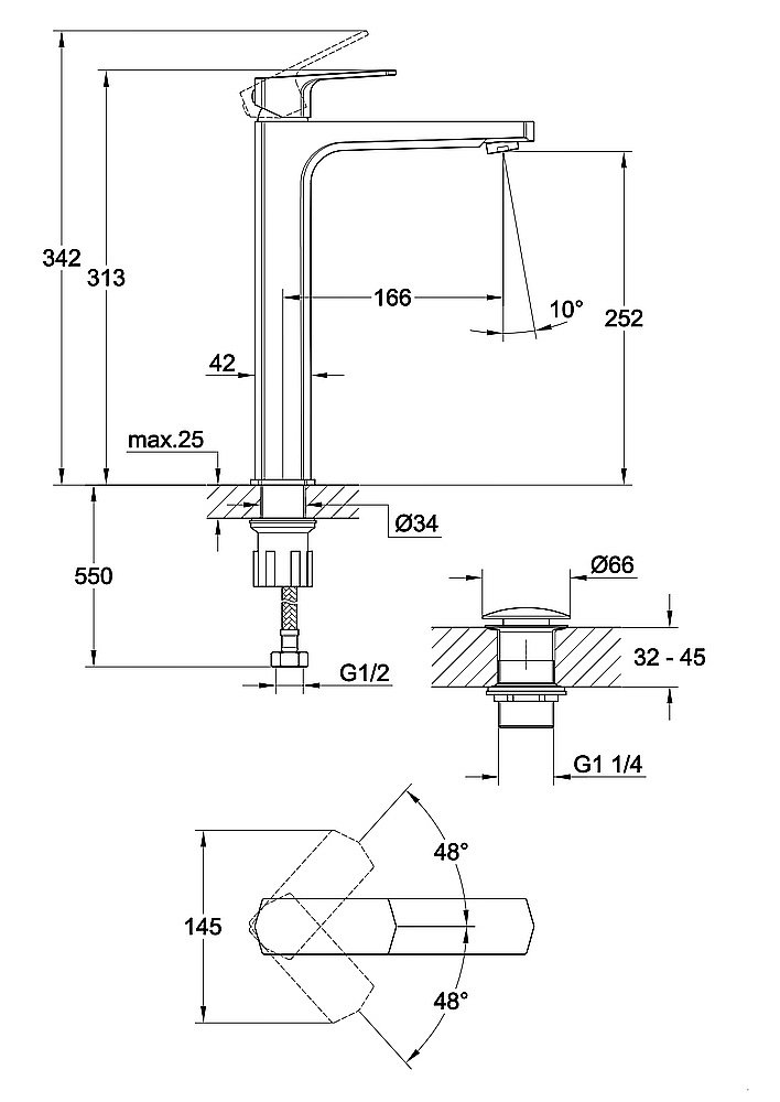 Смеситель для раковины Cersanit WISLA 63059 купить в интернет-магазине сантехники Sanbest