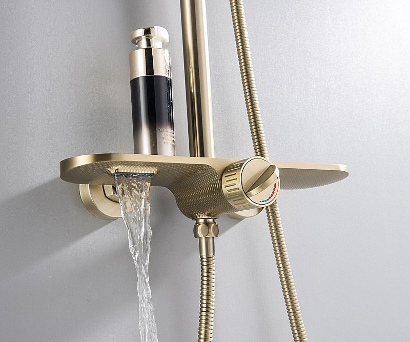Душевая система Bronze de Luxe Icon 80112CG золото матовое купить в интернет-магазине сантехники Sanbest