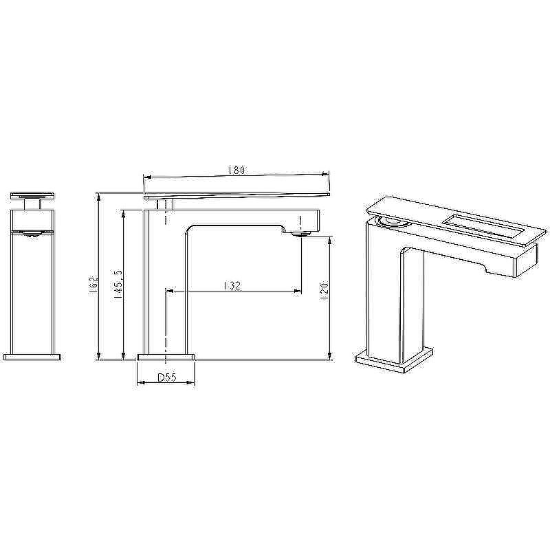 Смеситель для раковины Boheme Q 141-CRUW хром/синий купить в интернет-магазине сантехники Sanbest