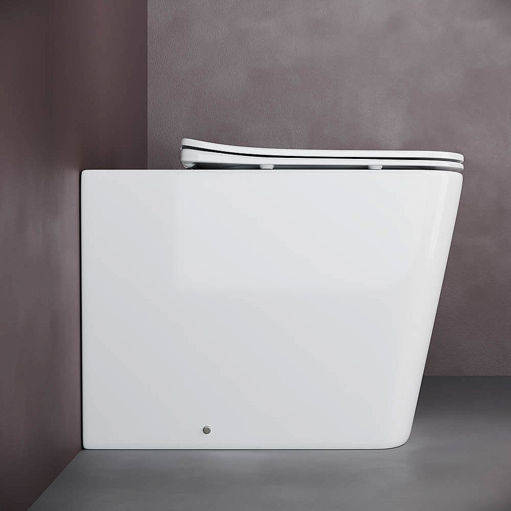 Унитаз приставной Ceramica Nova Cubic Rimless CN1809 безободковый, с крышкой микролифт купить в интернет-магазине Sanbest