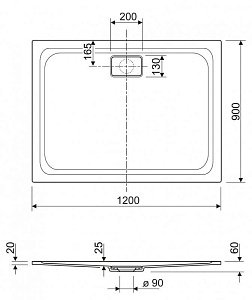 Душевой поддон Cezares Tray Titan AH 120x90 купить в интернет-магазине Sanbest