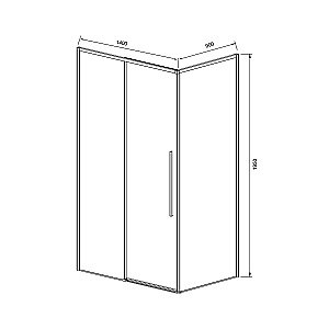 Душевой уголок Vincea SLIM-N VSR-4SN9014CLB 140x90 стекло прозрачное/профиль черный купить в интернет-магазине Sanbest