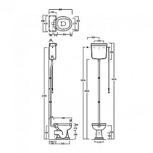 Унитаз SIMAS Londra LO911 с высоким бачком, белый/хром купить в интернет-магазине Sanbest