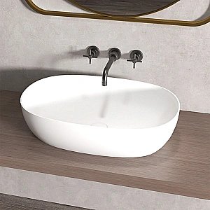 Раковина накладная ABBER Stein AS2633 белая матовая купить в интернет-магазине Sanbest