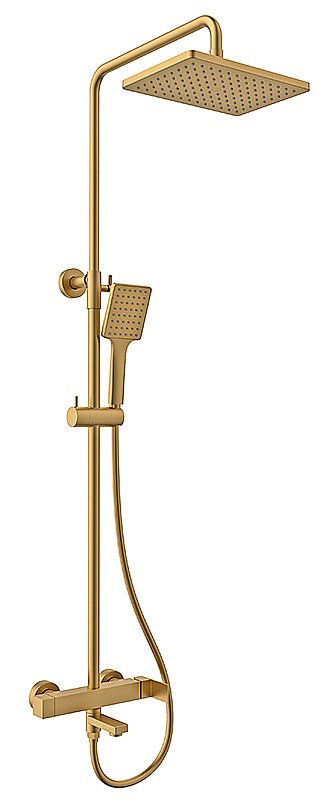 Душевая система Kaiser Cube 01582-3 золото брашированное купить в интернет-магазине сантехники Sanbest