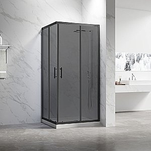 Душевой уголок Veconi Rovigo RV27B-12090-05-C8 120х90 стекло тонированное/профиль черный матовый купить в интернет-магазине Sanbest