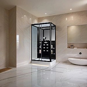 Душевая кабина Loranto Selak CS 127-3A 90х120 прозрачное стекло/профиль черный купить в интернет-магазине Sanbest