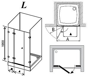 Душевая дверь Ravak Glassline GSD3-100 купить в интернет-магазине Sanbest