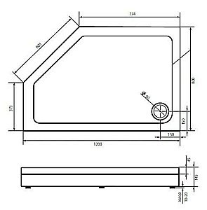 Душевой поддон Good Door Пента 90x90 Белый купить в интернет-магазине Sanbest
