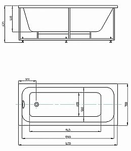 Ванна Aquatek Мия 140х70 MIY140-0000001 белая купить в интернет-магазине Sanbest
