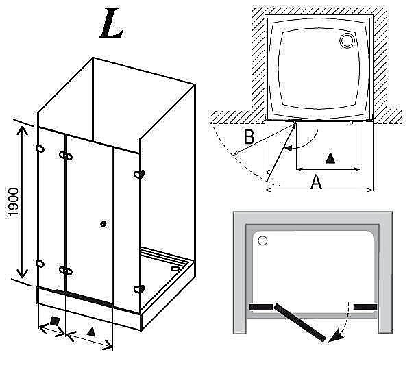 Душевая дверь Ravak Glassline GSD3-100 купить в интернет-магазине Sanbest