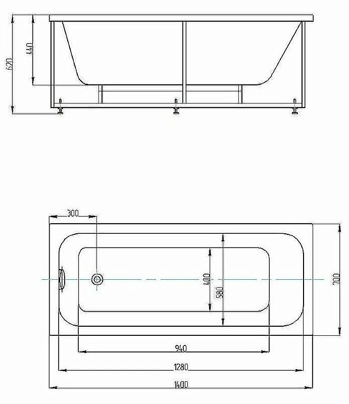 Ванна Aquatek Мия 140х70 MIY140-0000001 белая купить в интернет-магазине Sanbest