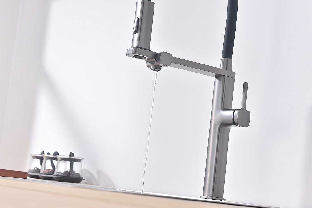 Смеситель для кухни Vincea VKF-119GM вороненая сталь купить в интернет-магазине сантехники Sanbest