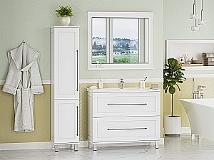 Зеркало-рамка Misty Марта 100 П-Мрт02100-011 белый в ванную от интернет-магазине сантехники Sanbest