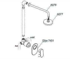 Душевая система WasserKRAFT Elbe 7400 A12777 купить в интернет-магазине сантехники Sanbest