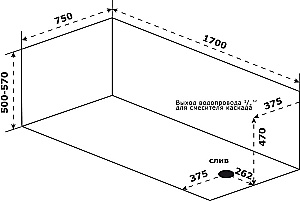 Ванна Azario Бали 170х75 БАВ0104 белая купить в интернет-магазине Sanbest