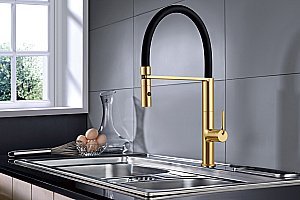 Смеситель для кухни Vincea VKF-114BG брашированное золото купить в интернет-магазине сантехники Sanbest