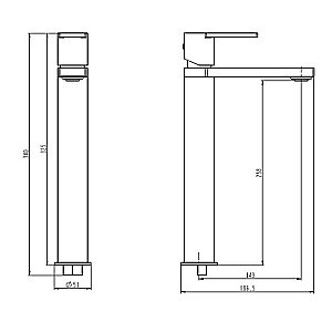 Смеситель для раковины Caprigo KUB 54-023 черный купить в интернет-магазине сантехники Sanbest