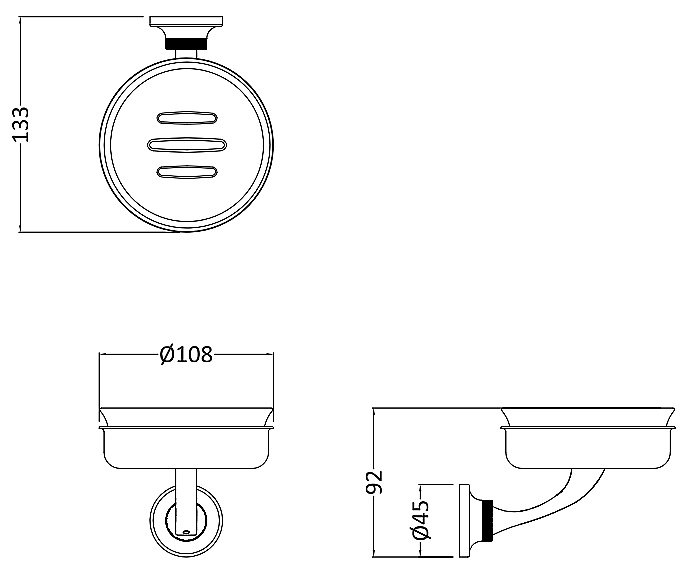 Мыльница Burlington Guild GU005C хром/белая купить в интернет-магазине сантехники Sanbest
