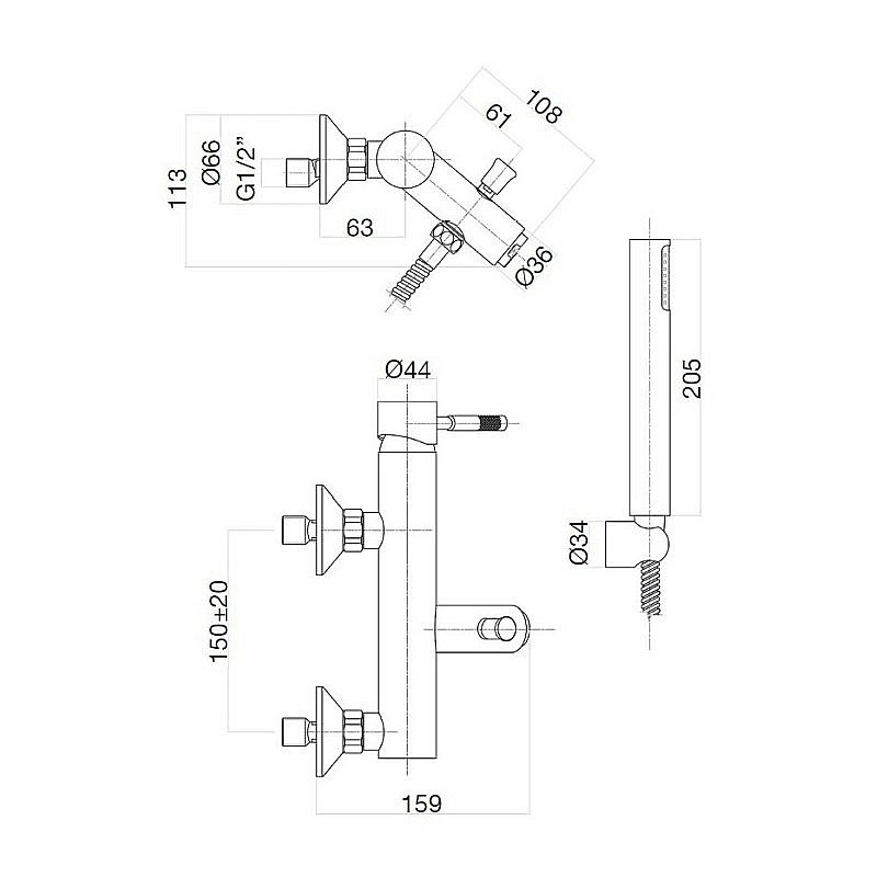Смеситель для ванны Webert Rimini RI850101010 золото купить в интернет-магазине сантехники Sanbest
