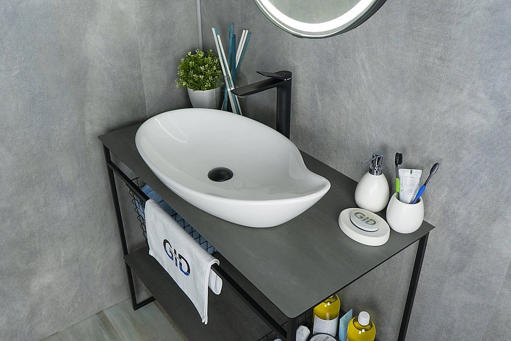 Раковина накладная Gid Creativo 65 N9052 51116 белая купить в интернет-магазине Sanbest