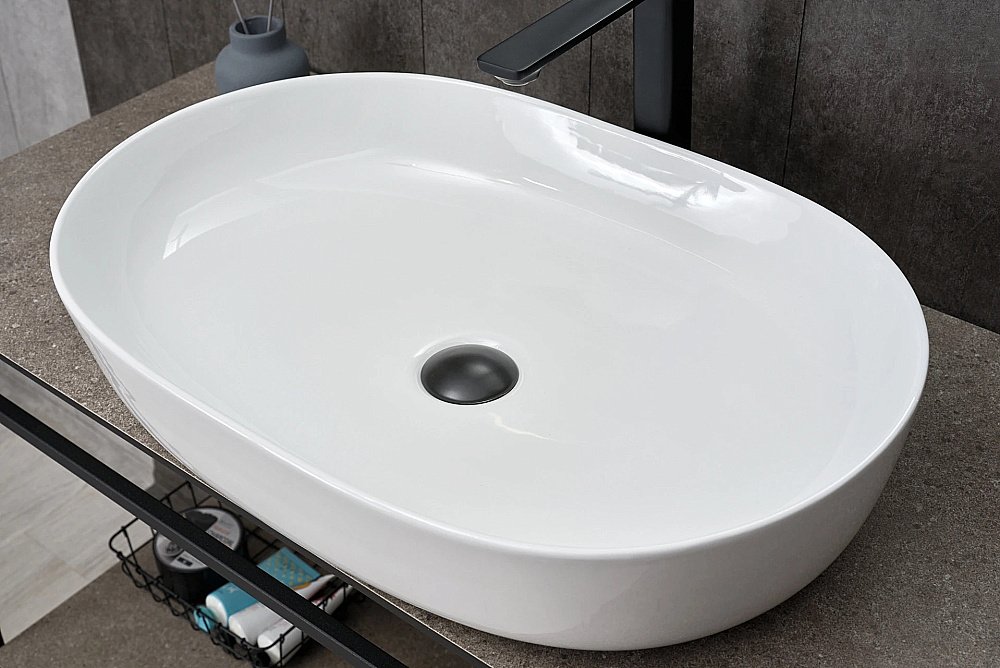 Раковина накладная Gid Lago 61 D1348 51204 белая купить в интернет-магазине Sanbest