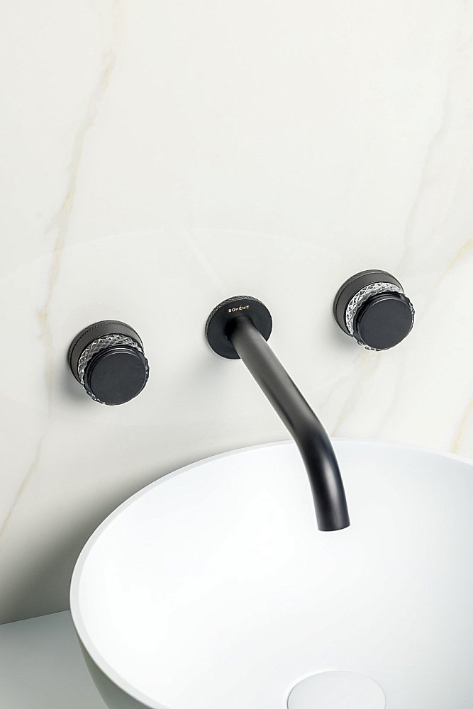 Смеситель для раковины Boheme AURA 152-2-B-A черный купить в интернет-магазине сантехники Sanbest