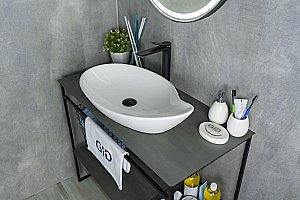 Раковина накладная Gid Creativo 65 N9052 51116 белая купить в интернет-магазине Sanbest