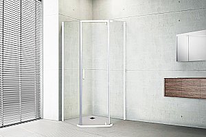Душевой уголок Royal Bath TR RB9080TR-T 80х90 прозрачное стекло/профиль белый купить в интернет-магазине Sanbest