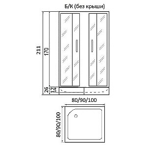 Душевой уголок RIVER MORAVA XL100/26 МТ с поддоном купить в интернет-магазине Sanbest